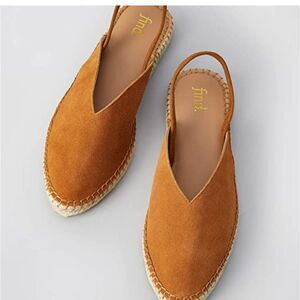 FIND. Slingback Leather Espadrille Slip On Sandals  8.5 NWOB